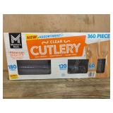 Clear Cutlery Assortment, 360 Pieces