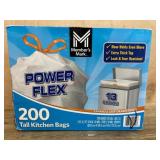 200 Tall Kitchen Bags with Expandable Drawstrings