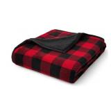 Red and Black Plaid Cozy Throw Blanket