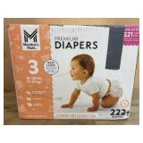 Size 3 Premium Baby Diapers, 222-Count