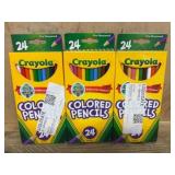 3 Crayola Colored Pencils, 24 Ct