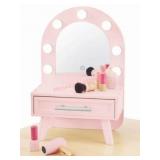 Pink Toy Vanity with Mirror and Accessories