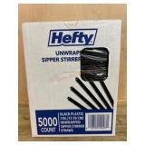 Hefty Unwrapped Sipper Stirrer Straws, 5000 Ct