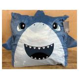 Square Shark Plush Blue Pillow