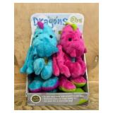 2 Plush Dragon Dog Toys