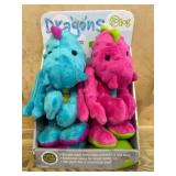 2 Plush Dragon Dog Toys