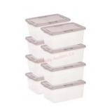 8 Snap-Top Plastic Storage Boxes