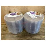 Two Stacks of Plastic Disposable Plates