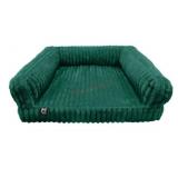 Plush Bolstered Pet Bed in Green