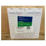 Pack of 20 Guest Check Books with 1-Part and Stub