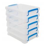 5 Clear Plastic Storage Containers