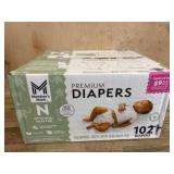 Premium Diapers, Size N, 102 Count