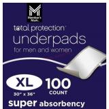 100 Count XL Underpads With Super Absorbency