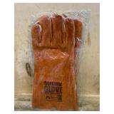 Red Leather Heat-Resistant Work Gloves