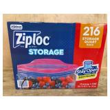 Ziploc Storage Quart Bags 216 Count