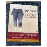 Cuffed Wide Leg Jeans, 30W