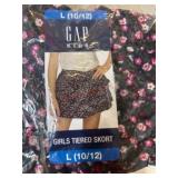 Girlsï¿½ Floral Tiered Skort, Size L (10/12)