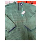 Green Quilted Pullover With Quarter-Zip Closure