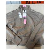 Womenï¿½s Tan Quarter-Zip Pullover, Size S