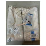 DKNY Ottoman Full-Zip Sweater, Large, Sand