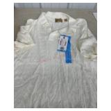 White Short-Sleeve Polo Shirt, Size Large