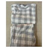 Gray and White Checkered Pajama Set