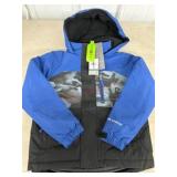 Boys Blue and Black Hooded Jacket, Size 6/7