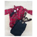 Boys Holiday Set, 12M, Red Plaid and Pants