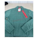 XS Ribbed Quarter-Zip Pullover in Evergreen