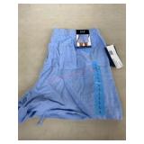 Light Blue Linen Pull-On Shorts, Large