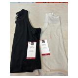 2 XL Ribbed Tank Tops, Black and Cream