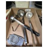 Lot of 5 ladles and slicer