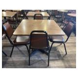 4 Top brown table with 4 chairs