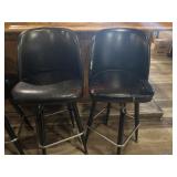 2- Black swivel bar stools