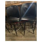 2- Black swivel bar stools