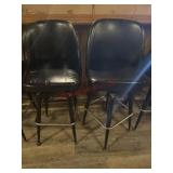 2- Black swivel bar stools