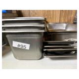 3- 6x7 Stainless steam pans with lids