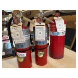 3 commercial fire extinguishers charged and
