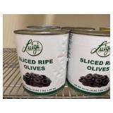 Four cans, sliced olives