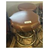 2- Brown seat chrome leg bar stools