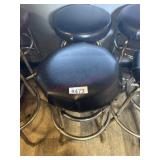 2- black seat chrome leg bar stools