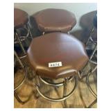 2- Brown seat chrome leg bar stools