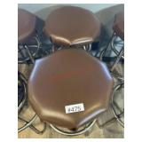 2- Brown seat chrome leg bar stools