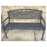 Hummingbird metal patio bench