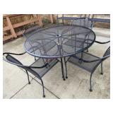 4 top round rod iron patio table NO umbrella