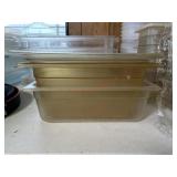 2- 4 quart and 4.9 quart storage containers with