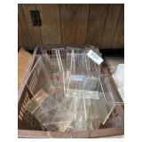 Basket of acrylic sign holders 8.5 x 11 and 5.5 x