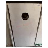 Two plain cornhole boards, snow bags