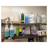 A lot of cleaning supplies shelf not included
