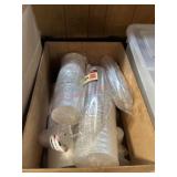 Box lot of misc. tumblers and to go containers